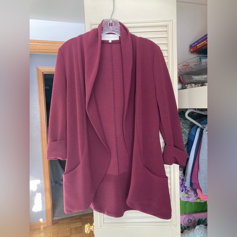 French Mauve blazer-style cardigan